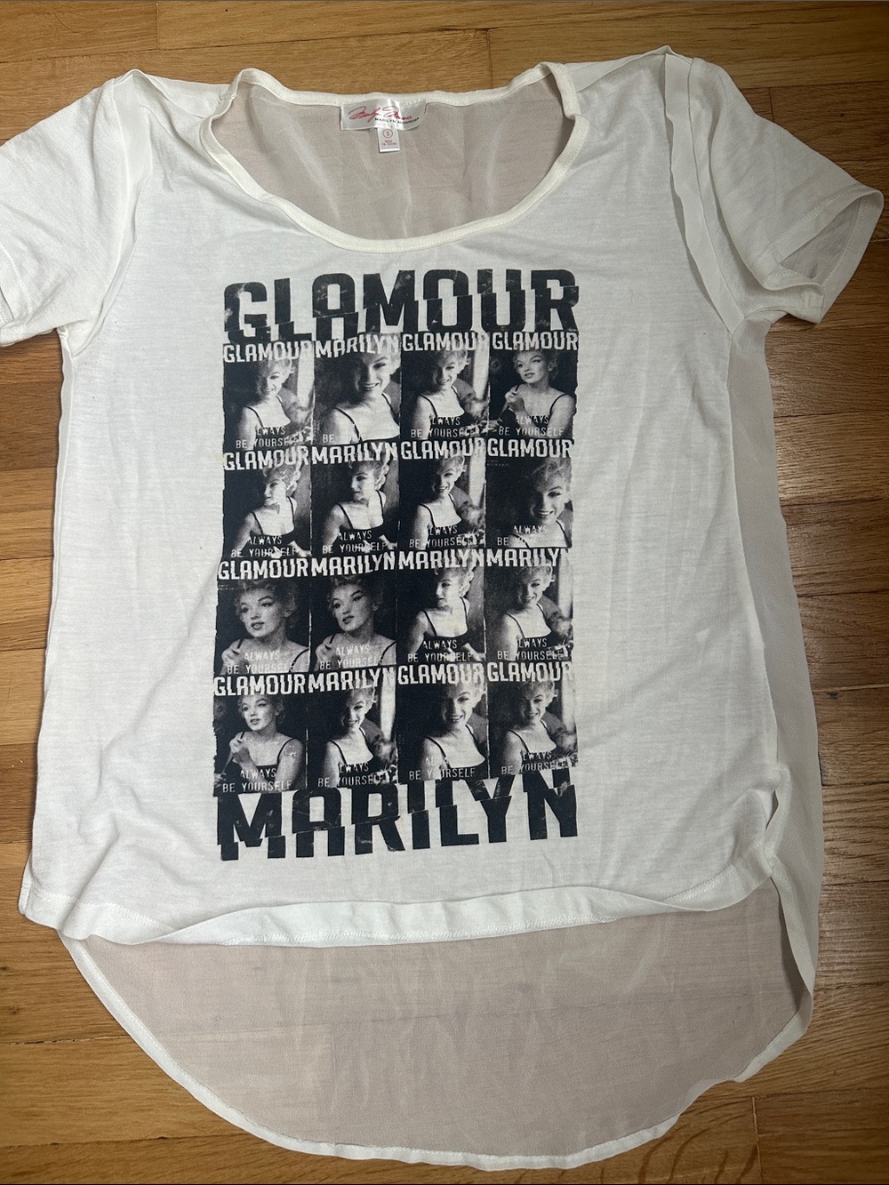 Glamour Marilyn Collage Graphic Tee - White and Black